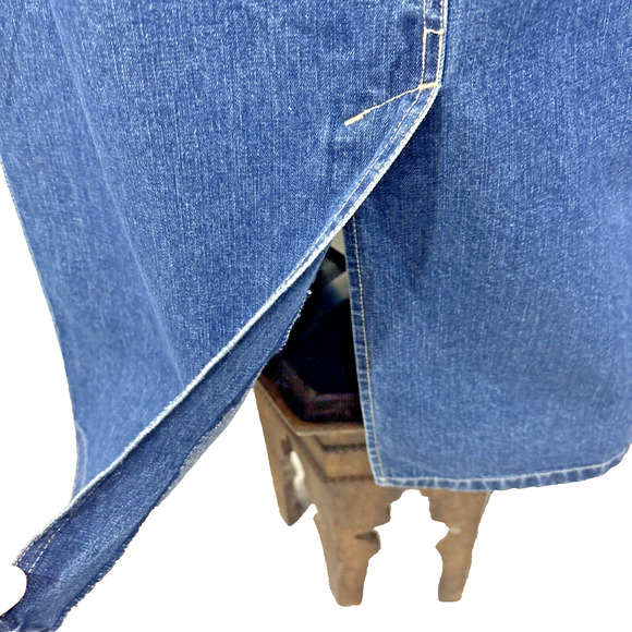 Vintage Gloria Vanderbilt Maxi Long Skirt Blue Denim Size 8 Button Front Cotton - Picture 8 of 11